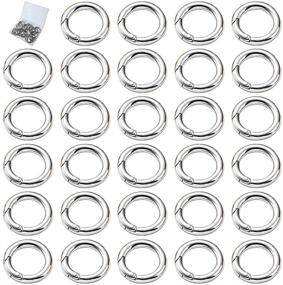 img 4 attached to 🔑 30pcs Alloy Spring Ring Round Carabiner Snap Clip Trigger Spring Keyring Buckle for DIY Organizing Accessory – Handbag, Purse, Shoulder Strap, Keychain, Camping Backpack Carabiner, 17mm-Silver