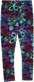 img 1 attached to Syleia Girl Leggings: High Rise with Enchanting Electric Butterflies Pattern