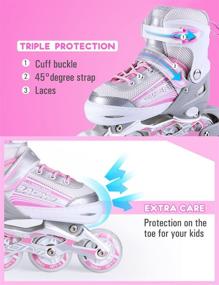 img 2 attached to 🛼 Kuxuan Skates: Adjustable Inline Skates with All Wheels Light Up - Fun Illuminating Skates for Kids, Girls, and Ladies