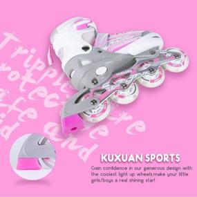 img 1 attached to 🛼 Kuxuan Skates: Adjustable Inline Skates with All Wheels Light Up - Fun Illuminating Skates for Kids, Girls, and Ladies