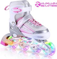 🛼 kuxuan skates: adjustable inline skates with all wheels light up - fun illuminating skates for kids, girls, and ladies logo