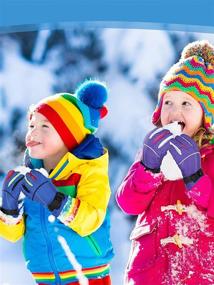 img 3 attached to Kids Winter Windproof Ski Gloves - Warm Snow Gloves for Boys and Girls (4 Pairs)