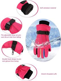 img 1 attached to Kids Winter Windproof Ski Gloves - Warm Snow Gloves for Boys and Girls (4 Pairs)