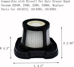 img 3 attached to Набор для замены фильтра пылесоса Bissell - Подходит для моделей Bissell 2284W, 2390, 2389, 2390A - 🧹 Включает 4 ситечковых фильтра и 4 пенных фильтра - Совместим с деталями 1614212, 1614203, 1614204.