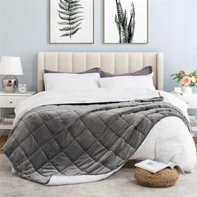 img 3 attached to 🛏️ Premium Oeko-Tex Certified Fleece Weighted Blanket for Adults - 15LBS 60x80 Queen Size - Sherpa Faux Fur & Plush Flannel - Reversible Cozy Fluffy Bed Blanket