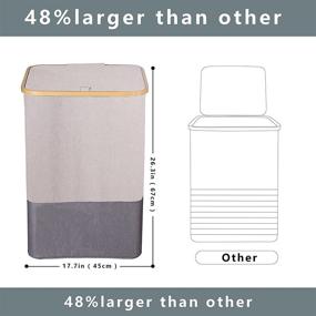 img 2 attached to 🧺 Convenient and Spacious 105L Laundry Hamper with Lid: Collapsible, Rolling, and Portable with Removable Bag - Ideal for Living Room, Bathroom, and Toy Storage