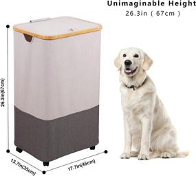 img 3 attached to 🧺 Convenient and Spacious 105L Laundry Hamper with Lid: Collapsible, Rolling, and Portable with Removable Bag - Ideal for Living Room, Bathroom, and Toy Storage