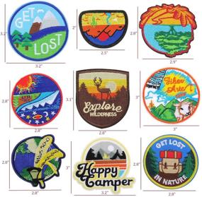 img 3 attached to 🌲 9pcs Large Iron-On Nature Patches: Fun Outdoor Hiking & Camping Appliques for Clothes, Jackets, Backpacks