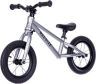 belsize lightweight balance bike for kids & toddlers - aluminum alloy frame, 6.4 lbs only - silver/red/black logo