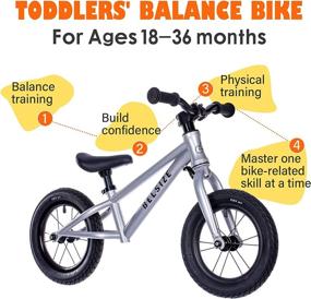 img 3 attached to BELSIZE Lightweight Balance Bike for Kids & Toddlers - Aluminum Alloy Frame, 6.4 lbs Only - Silver/Red/Black