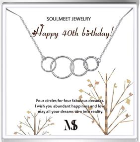 img 4 attached to 🎁 SoulMeet Circle Necklace with Fabulous Decades Anniversary, Perfect 60th, 50th, 40th, 30th Birthday Gift for Women, Mom – Sterling Silver Jewelry for Her, Ideal for Mother's Day