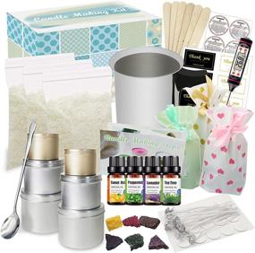 img 4 attached to 🕯️ Soy Wax Candle Making Kit: Complete Supplies including Pot, Wicks, Sticker, Tins, Soybean Wax, Spoon & More