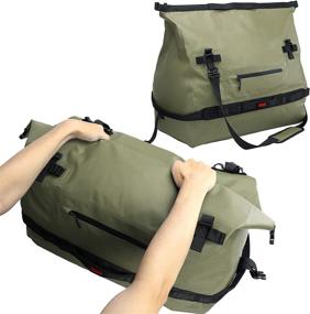 img 3 attached to 🎒 MIER Водонепроницаемая сумка-рыболовная сумка с роллтопом - Универсальный 60-литровый рюкзак для активного времяпрепровождения на открытом воздухе: каякинг, рафтинг, плавание на лодке, кемпинг и многое другое.