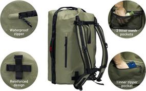 img 1 attached to 🎒 MIER Водонепроницаемая сумка-рыболовная сумка с роллтопом - Универсальный 60-литровый рюкзак для активного времяпрепровождения на открытом воздухе: каякинг, рафтинг, плавание на лодке, кемпинг и многое другое.
