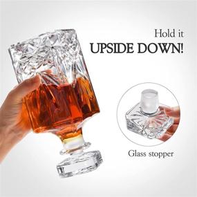 img 1 attached to LEOSEON Premium Whiskey Decanter Set: 25 Oz Decanter with 🥃 4 Liquor 10 Oz Glasses - Lead-Free Glass, Elegant Gift Box