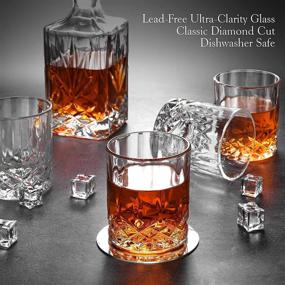 img 2 attached to LEOSEON Premium Whiskey Decanter Set: 25 Oz Decanter with 🥃 4 Liquor 10 Oz Glasses - Lead-Free Glass, Elegant Gift Box