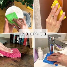 img 2 attached to 🧽 EPLANITA Pop-Up Sponges (10 Pack): Natural Cellulose, Compostable, Scratch-Free Cleaning for Kitchen & Bathroom, Washing Up, Eco Scrub, DIY Crafts