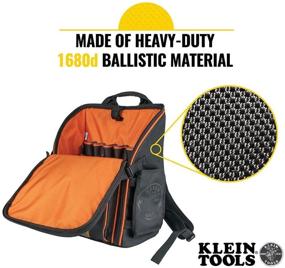 img 1 attached to 🎒 Heavy Duty Tradesman Pro Tool Bag Backpack with 21 Pockets and Large Interior - Klein Tools 55482: Water Resistant Tool Organizer