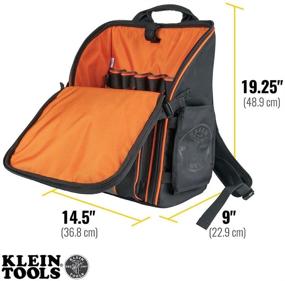 img 2 attached to 🎒 Heavy Duty Tradesman Pro Tool Bag Backpack with 21 Pockets and Large Interior - Klein Tools 55482: Water Resistant Tool Organizer