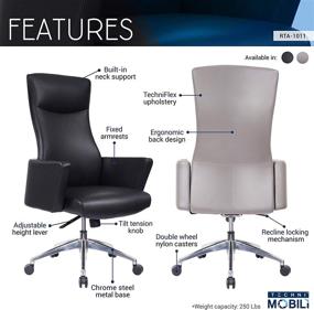 img 2 attached to 🪑 Techni Mobili Home & Office Office Chair, Black: Enhance Your Workspace Comfortably