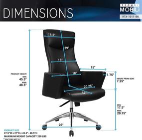 img 1 attached to 🪑 Techni Mobili Home & Office Office Chair, Black: Enhance Your Workspace Comfortably