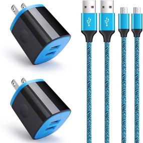 img 4 attached to Кабель Micro USB высокой скорости с быстрым зарядным шнуром длиной 6 футов и настенным зарядным устройством для Samsung Galaxy S7 S6 Active J3 S5 S2 J7 J7V J5 J3 J3V J2, Moto E5 E4 G4 G5S G6/G6 Play - Зарядное устройство для Android-телефона