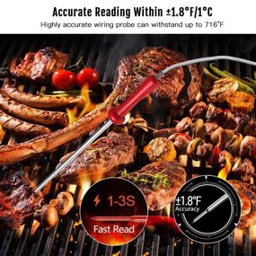 img 2 attached to ENZOO Wireless Digital Meat Thermometer with 4 Probes, Instant Read Food Thermometer, 500FT Range Kitchen Thermometer, Grill Thermometer for Cooking Smoker BBQ - Including Carring Case