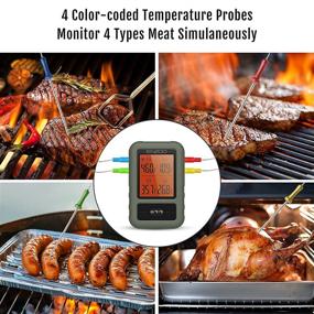 img 1 attached to ENZOO Wireless Digital Meat Thermometer with 4 Probes, Instant Read Food Thermometer, 500FT Range Kitchen Thermometer, Grill Thermometer for Cooking Smoker BBQ - Including Carring Case