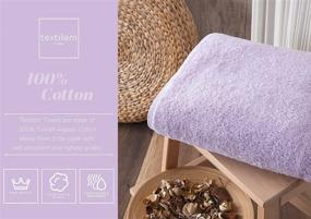 img 2 attached to 🛀 Turkish Cotton Oversized Luxury Bath Sheets - Jumbo & Extra Large Bath Towels for Bathroom and Shower with Maximum Softness & Absorbency (40 x 80 inches) - Lilac