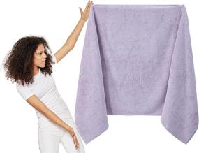img 4 attached to 🛀 Turkish Cotton Oversized Luxury Bath Sheets - Jumbo & Extra Large Bath Towels for Bathroom and Shower with Maximum Softness & Absorbency (40 x 80 inches) - Lilac
