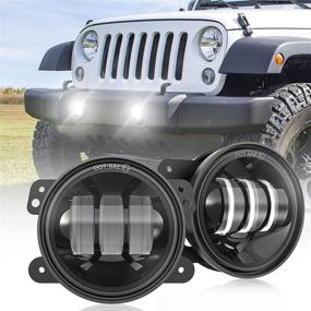 img 4 attached to 🔦 Enhance Visibility with 60W LED Fog Lights for Jeep Wrangler JK 07-18 Unlimited - White Chip Driving Offroad Foglights