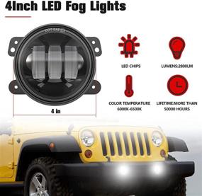 img 1 attached to 🔦 Enhance Visibility with 60W LED Fog Lights for Jeep Wrangler JK 07-18 Unlimited - White Chip Driving Offroad Foglights