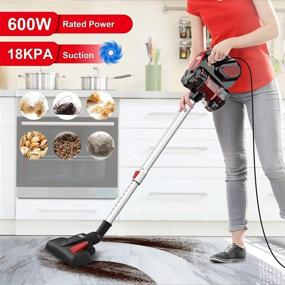 img 3 attached to 👍 Incredible INSE I5 Stick Vacuum Cleaner: 18KPA Powerful Suction, 3-in-1 Handheld for Pet Hair & Hard Floors