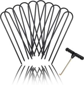 img 4 attached to 🪂 Trampoline Wind Anchors Kit – 11 Piece Set with Spring Pull Tool, 12 Inch U-Shaped Stakes, Galvanized Steel – Essential Safety Accessories for Outdoor Trampolines