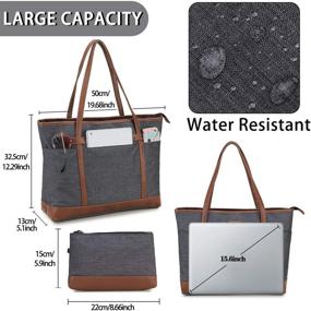 img 2 attached to 👜 RAVUO Laptop Tote Bag for Women, Water Resistant Lightweight Work Bag with Padded Compartment for 15.6 Inch Laptop, Teacher Bag, Carry On Shoulder Bag