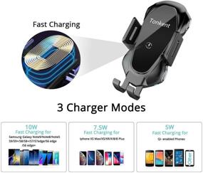 img 1 attached to 📲 Tonkent Wireless Car Charger Auto Clamping Mount for iPhone Xs/Max/X/XR/8/8 Plus Samsung Galaxy Note 9/ S9/ S9+/ S8/S8+/S7/S6 Edge and More Qi Enabled Phones