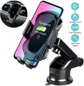 img 4 attached to 📲 Tonkent Wireless Car Charger Auto Clamping Mount for iPhone Xs/Max/X/XR/8/8 Plus Samsung Galaxy Note 9/ S9/ S9+/ S8/S8+/S7/S6 Edge and More Qi Enabled Phones