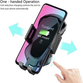 img 2 attached to 📲 Tonkent Wireless Car Charger Auto Clamping Mount for iPhone Xs/Max/X/XR/8/8 Plus Samsung Galaxy Note 9/ S9/ S9+/ S8/S8+/S7/S6 Edge and More Qi Enabled Phones