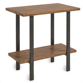 img 4 attached to 🏡 Barnyard Designs 2-Tier Rustic Solid Pine Wood End Table - Versatile Rectangular Side or Accent Table - 27”L x 17" W x 26" H