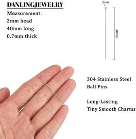 img 3 attached to 500Pcs 304 Stainless Steel Ball Head Pins Findings Jewelry Making 40mm (1.57 Inch) by DanLingJewelry