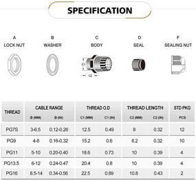 img 2 attached to 💧 Идеальные герметичные кабельные гланды: 3-5-13 мм - гарантированное качество герметизации!