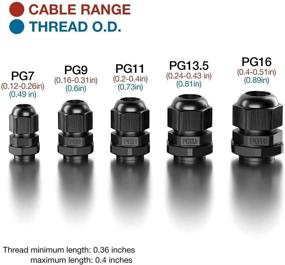 img 3 attached to 💧 Идеальные герметичные кабельные гланды: 3-5-13 мм - гарантированное качество герметизации!