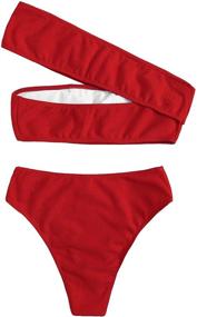 img 3 attached to 👙 Fashionable SweatyRocks Bathing Shoulder Waisted Swimsuits: The Perfect Women's Clothing and Swimwear Solution