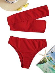 img 2 attached to 👙 Fashionable SweatyRocks Bathing Shoulder Waisted Swimsuits: The Perfect Women's Clothing and Swimwear Solution