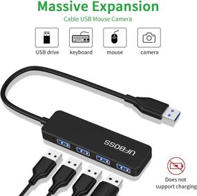 img 1 attached to UFBOSS 4 Port USB Hub: Boost Your Connectivity with 4-Port USB 3.0