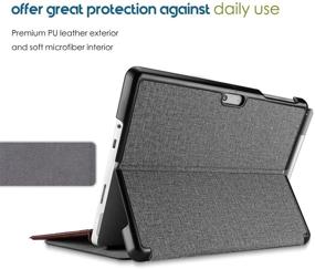 img 2 attached to 📚 ProCase Slim Light Protective Case for Microsoft Surface Go 2 2020 / Surface Go 2018 - Light Grey, Smart Cover Stand with Built-in Surface Pen Holder, Compatible with Surface Type Cover