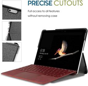 img 1 attached to 📚 ProCase Slim Light Protective Case for Microsoft Surface Go 2 2020 / Surface Go 2018 - Light Grey, Smart Cover Stand with Built-in Surface Pen Holder, Compatible with Surface Type Cover