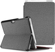 📚 procase slim light protective case for microsoft surface go 2 2020 / surface go 2018 - light grey, smart cover stand with built-in surface pen holder, compatible with surface type cover logo