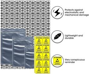 img 1 attached to 📦 Ранцо антистатические пакеты: 55 смешанных размеров сумка для защиты от электростатического разряда с этикетками для электронных устройств
