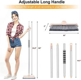 img 3 attached to 🧹 55'' Long Handle DELUX Scrub Brush: Stiff Floor Scrubber with 2-in-1 Scrape and Brush, Ideal Bathroom, Deck, Tub, Tile, Kitchen, Swimming Pool, Patio, Garages Cleaning Brush